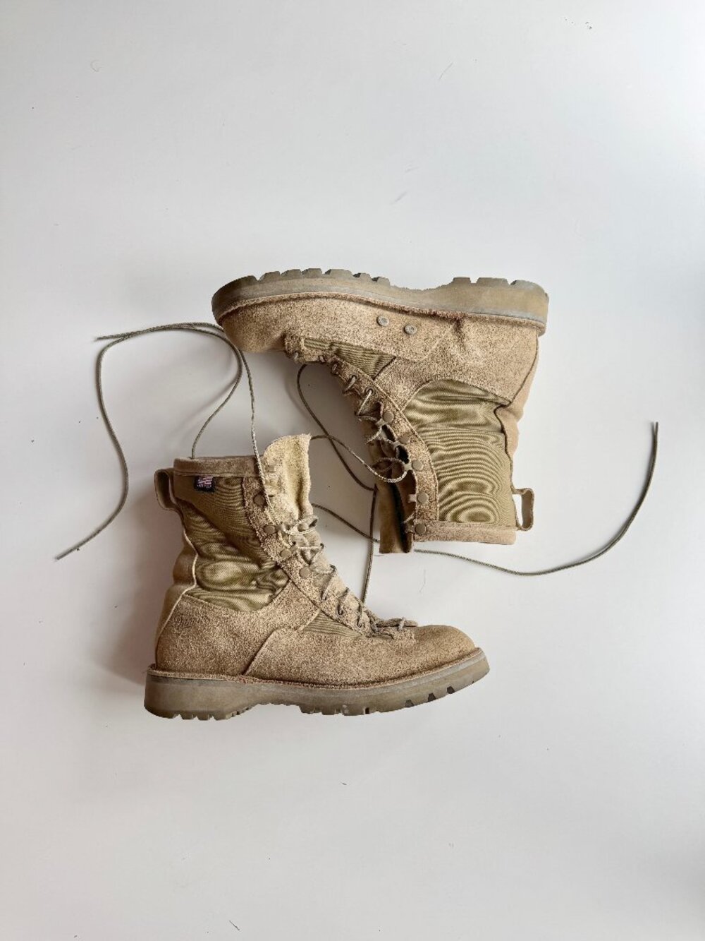 DANNER Desert Acadia 8" Mojave Tan Leather Suede Lace Up Combat Boots, Size 10.5